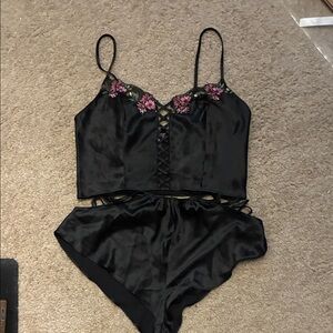 Black Lace Sleepwear Set